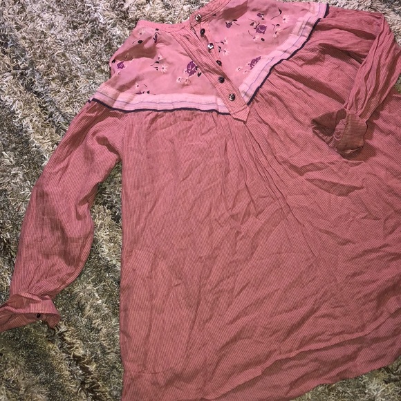 NEW FREE PEOPLE M L HEARTS COLORS SWING TOP BLOUSE - Picture 2 of 8